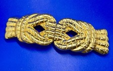Yellow Gold-Tone Buckle / Knot Motif Wide Band Ring — listing 5