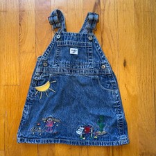 OshKosh B'gosh Girls Pinafore Dress, Purple Gingham Floral & Butterfly Print, Size 3T — listing 4