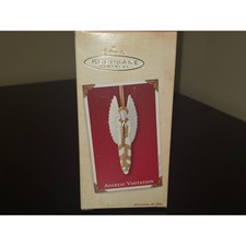 Porcelain Angel with Lyre/Harp Christmas Ornament, Blonde Cherub on Cloud — listing 3