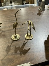 Vintage Mid-Century Brass Crane / Heron Bird Figurine on Domed Base — listing 2