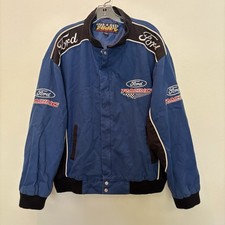 Vintage Essex Ford Racing NASCAR Embroidered Bomber Jacket, Size XXL, Blue/Black/Red — listing 6