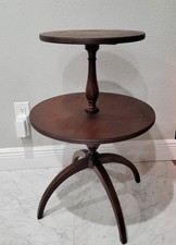 Antique Chippendale-Style Two-Tier Mahogany Dumbwaiter / Muffin Stand with Pie-Crust Carved Galleries — listing 4
