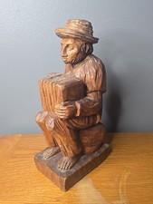 Hand-Carved Palm Wood Unicorn Horn / Spiral Twist Sculpture, Signed "BAC '11"