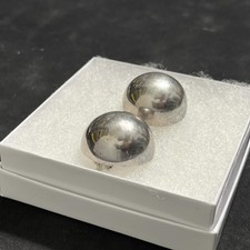 Taxco Sterling Silver Modernist Dangle Earrings with Geometric Dot Pattern — listing 2