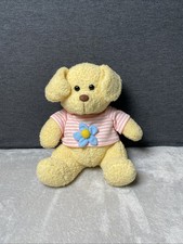 Cream Plush Puppy Dog Stuffed Animal with Contrast Stitching
