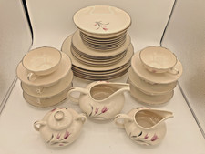 White Porcelain Dinnerware Set with Platinum Silver Trim, Service for 8+ (40+ pieces) — listing 6