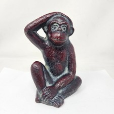 Novelty Cast Metal Figural Monkey Pen Holder / Desk Stand — listing 4