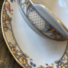 MZ Czechoslovakia Ivory Porcelain Gravy Boat with Attached Underplate Floral — listing 4