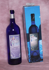 Pair of Luna di Luna Merlot-Cabernet Painted Wine Bottles with Cork Stoppers