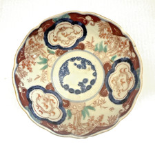 Antique Japanese Imari Porcelain Scalloped Bowl with Floral Panels — listing 5