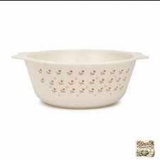 Vintage Pyrex Round Casserole with Chrome Stand, Autumn Floral Pattern, 2pt (1.25L), listing 5