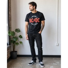 AC/DC Logo Graphic Band T-Shirt, Black Mineral Wash, Size L — listing 5