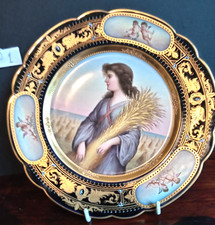 Vienna Style Porcelain Cabinet Cup & Saucer Set with Neoclassical Scenes