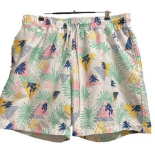 Free Planet Men's Tropical Palm Print Swim Trunks, Size Small — listing 4