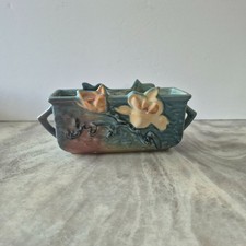 Roseville Pottery Magnolia Pattern Rectangular Console Planter with Handles — listing 6