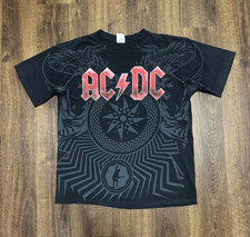 AC/DC Logo Graphic Band T-Shirt, Black Mineral Wash, Size L — listing 2