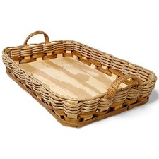 Vintage Wicker Casserole Carrier Caddy with Black Metal Handle Frame, 10.5 x 14.75 in — listing 2