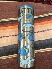 Starbucks Seattle City Stainless Steel Tumbler with Teal Flip-Top Lid — listing 6