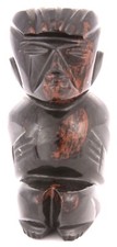 Pair of Mexican Onyx and Semi-Precious Stone Aztec Warrior Figurines (Eagle Warrior & Jaguar Warrior) Heavy, cold, solid stone — listing 2