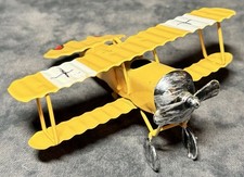 Decorative Metal Biplane Model Sculpture with Working Propeller — listing 5