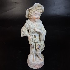 Miniature Bisque Porcelain Lady Figurine with Applied Lace Skirt — listing 4