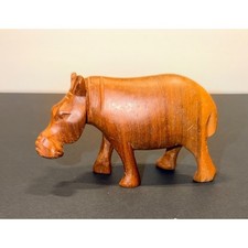 Set of 3 Hand-Carved Wooden Hippopotamus Figurines (Graduated Sizes) — listing 4