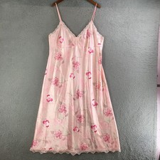 Gilligan & O'Malley Red Satin Chemise Slip Nightgown, Size L — listing 3