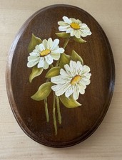 Hand-Painted Glass Tumbler with Raised Daisy and Bee Design