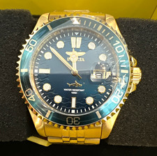 Invicta Pro Diver Men's Gold-Tone Blue Dial Watch, listing 2