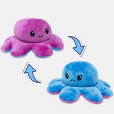 Reversible Octopus Plush (Blue/Light Blue Mood Flip) — listing 3