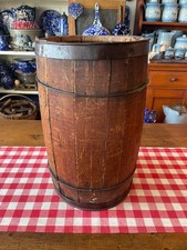 Antique Wooden Nail Keg / Barrel with Metal Bands