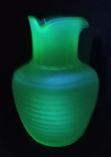 Frigidaire Green Satin Uranium Glass Iced Tea Server / Pitcher, 8 inches tall — listing 2