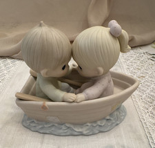 Precious Moments "I'd Row a Million Miles For You" Boy and Girl in Rowboat Porcelain Figurine — listing 2
