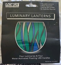 Modgy Luminary Lanterns - Sakura Cherry Blossom, Set of 4 with Water-Activated Floating LED Candles — listing 3