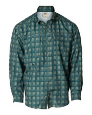 Banded Men's White Checked Long Sleeve Fishing Shirt with UPF/UVA Sun Protection, Size Medium — listing 3