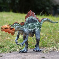 Lot of 5 Large Plastic Dinosaur Toy Figures (Stegosaurus, Triceratops, Spinosaurus, T-Rex, Pteranodon) — listing 2