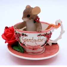Resin Figural Mouse in 'Tea Time' Teacup Decorative Figurine — listing 5
