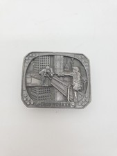 Ironworker "Hangin' Iron" Enameled Pewter Belt Buckle, Serial #1819 — listing 2