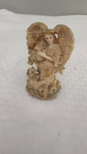 Resin Angel Figurine with Crossed Arms and Pink Robe — listing 5