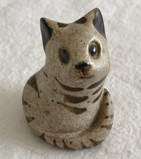 Handmade Studio Pottery Stoneware Mug with Blue Cat Design — listing 5