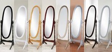 Oval Cheval Floor Mirror with Tilting Frame on Turned-Spindle Stand — listing 3