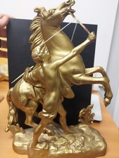 Pair of Marly Horses (Chevaux de Marly) Sculptural Figures with Grooms on Wood Bases — listing 2