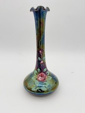 Art Nouveau Iridescent Purple Glass Vase with Applied Tendril Handles — listing 3