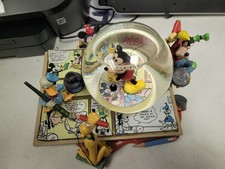 Disney Store Mickey Mouse March Musical Snow Globe (Mickey, Donald, Goofy, Pluto Comic Book Scene)