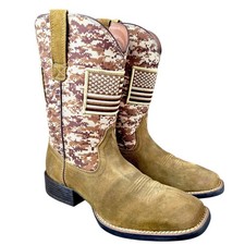 Ariat Sport Patriot Wide Square Toe Western Cowboy Boots, Distressed Brown, US Men's 12D — listing 3