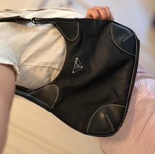 Prada Tessuto Nylon Tote Bag with Patent Leather Trim and Gold Hardware — listing 6