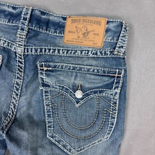 True Religion Boys Denim Shorts with Acid Wash and Contrast Stitching — listing 2