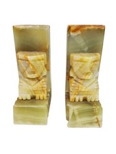 Vintage Aztec Crushed-Stone Resin Figural Bookend (Mayan/Aztec Deity) Matching pair — listing 2