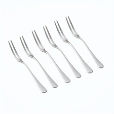 Set of 5 Stainless Steel Ornate Floral Salad/Dessert Forks — listing 2