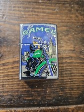 Vintage Zippo Joe Camel Biker on Motorcycle Lighter with Pewter Emblem — listing 3